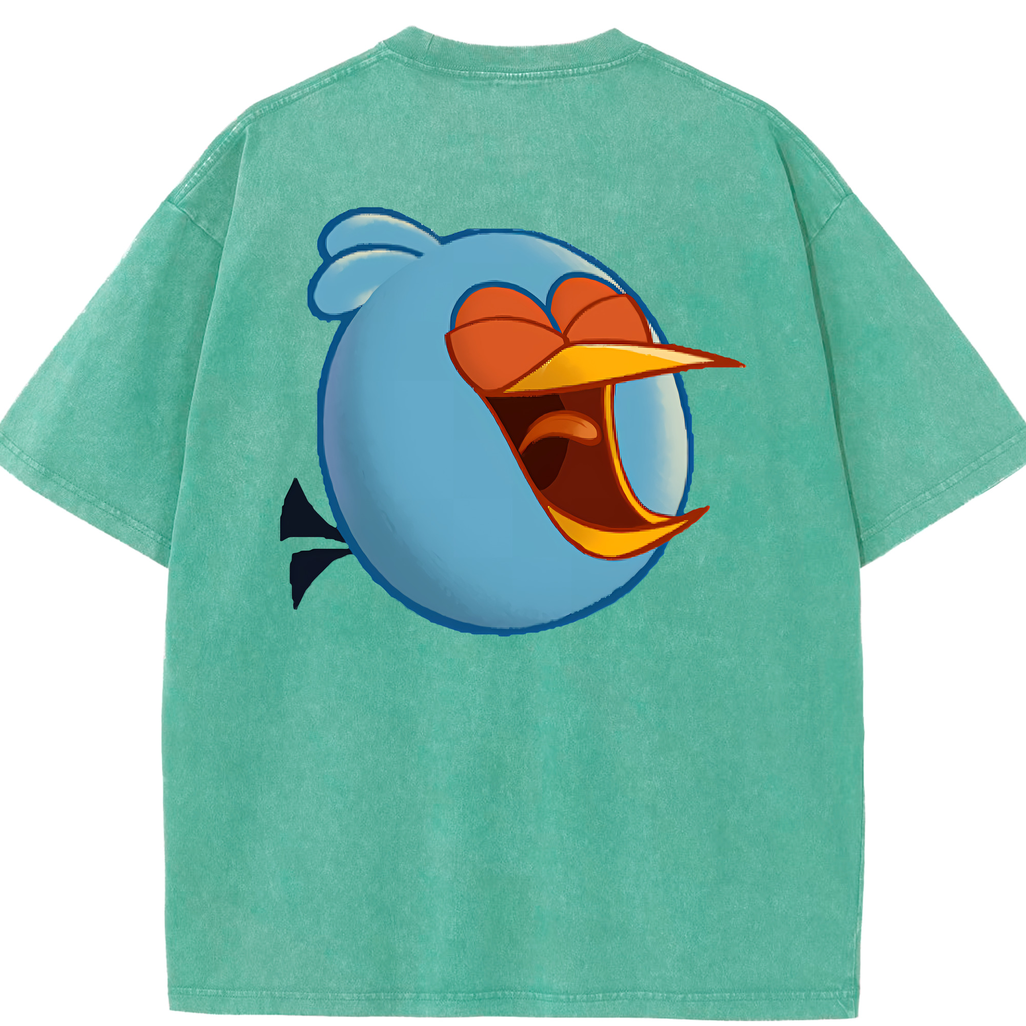 （画像用） Angry Birds アングリーバード 綿100% ヴィンテージ風 半袖Tシャツ（背面プリント）